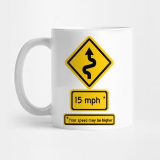 windy road speed sign (mph) Mug